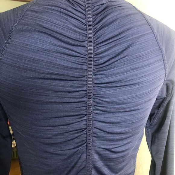 Athleta Navy Three Quarter Zip Top Size S - Picture 6 of 14